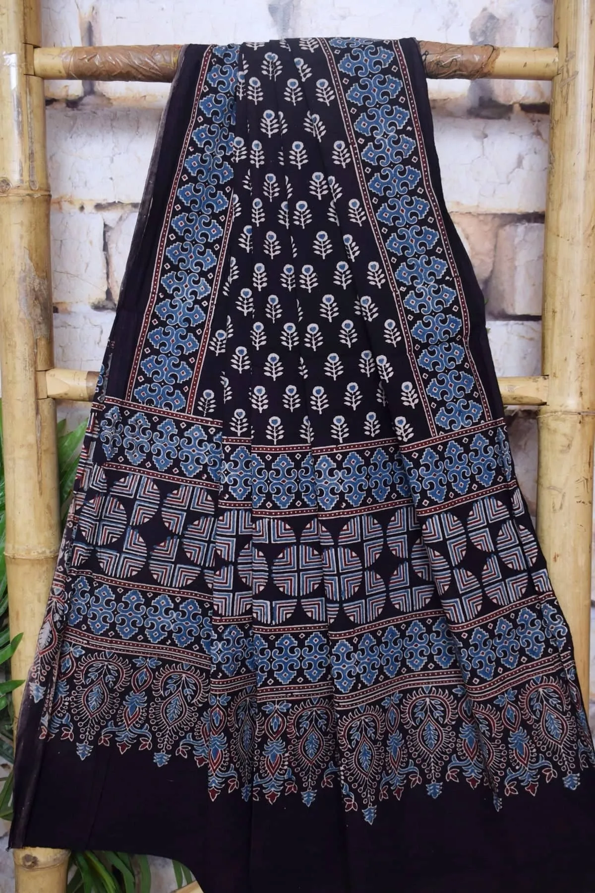 Black Special Ajrakh Triple Block Cotton Suit