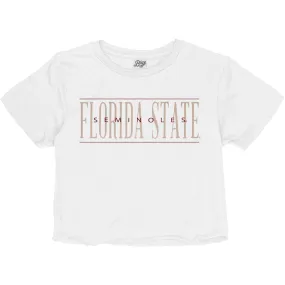 Blue 84 Women's Florida State Seminoles Short Sleeve Crop T-shirt - White