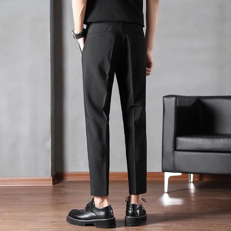 Bonsir -  Autumn Suit Pants Korean Style Fashion Pants for Male Office Formal Wedding Business Casual Men Pants Solid Long Tousers R49
