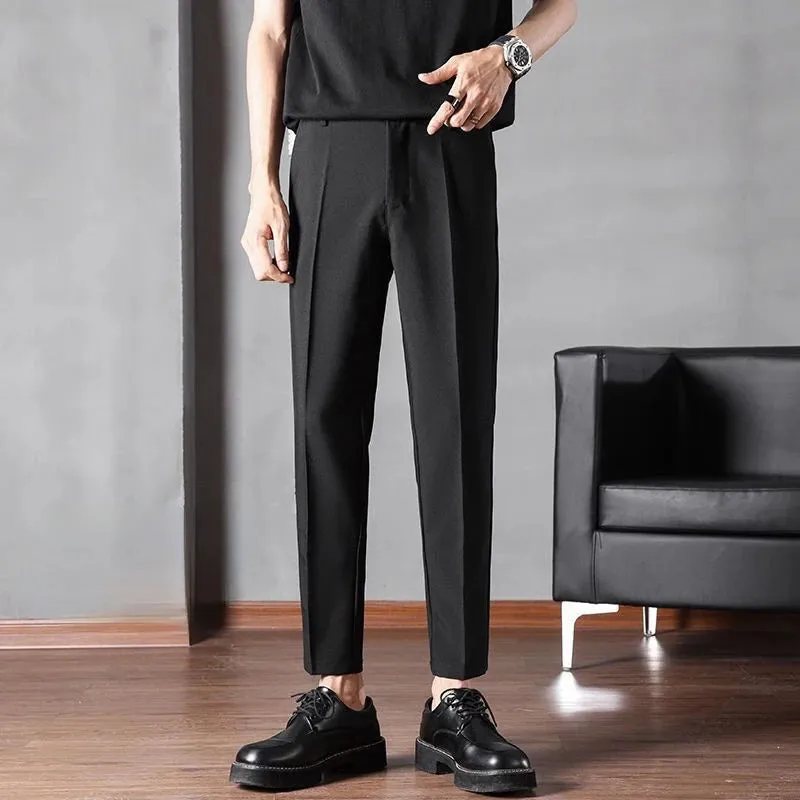 Bonsir -  Autumn Suit Pants Korean Style Fashion Pants for Male Office Formal Wedding Business Casual Men Pants Solid Long Tousers R49