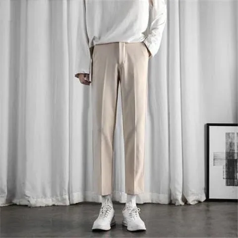 Bonsir -  Autumn Suit Pants Korean Style Fashion Pants for Male Office Formal Wedding Business Casual Men Pants Solid Long Tousers R49