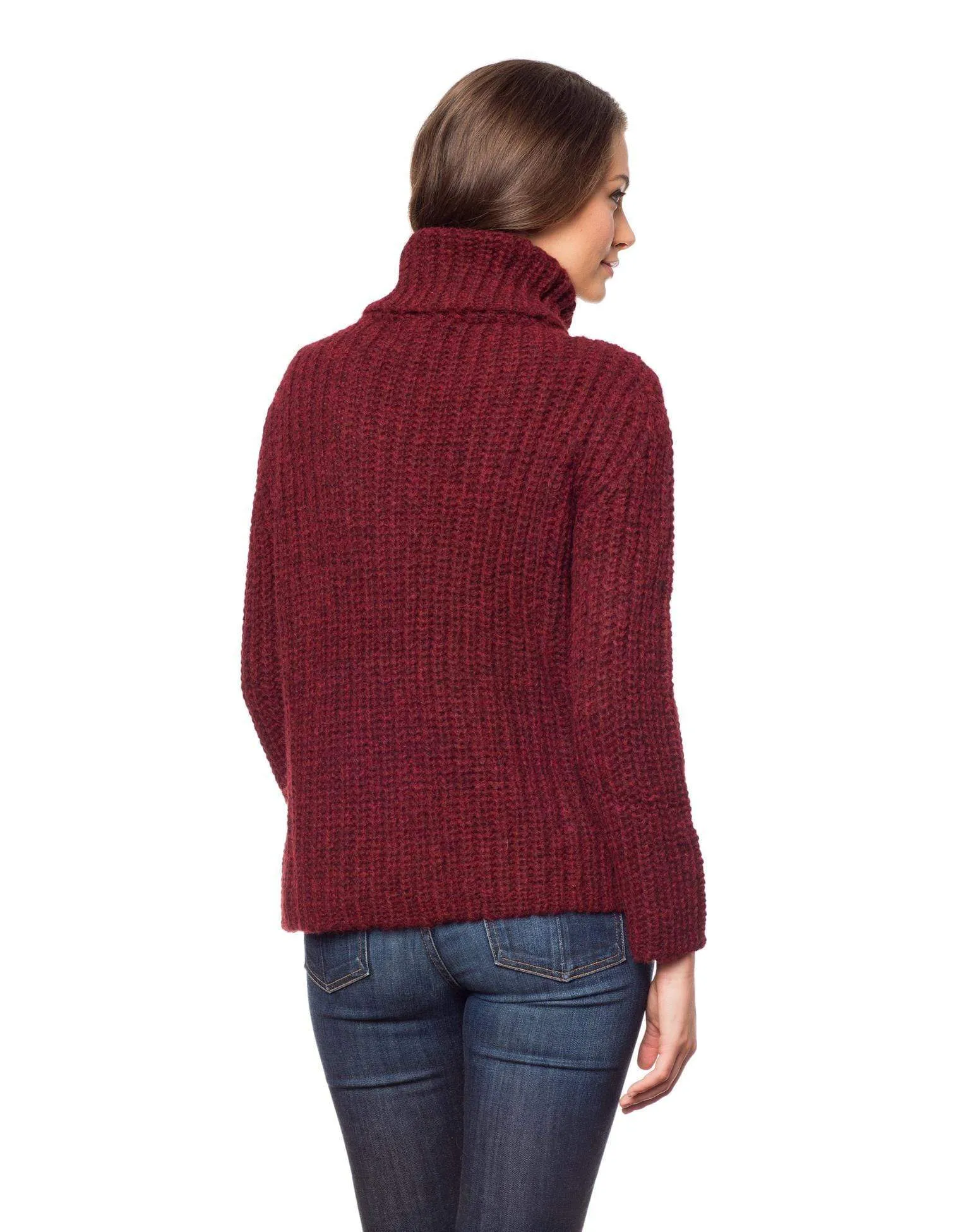 Brushed Baby Alpaca Turtleneck Sweater for Women