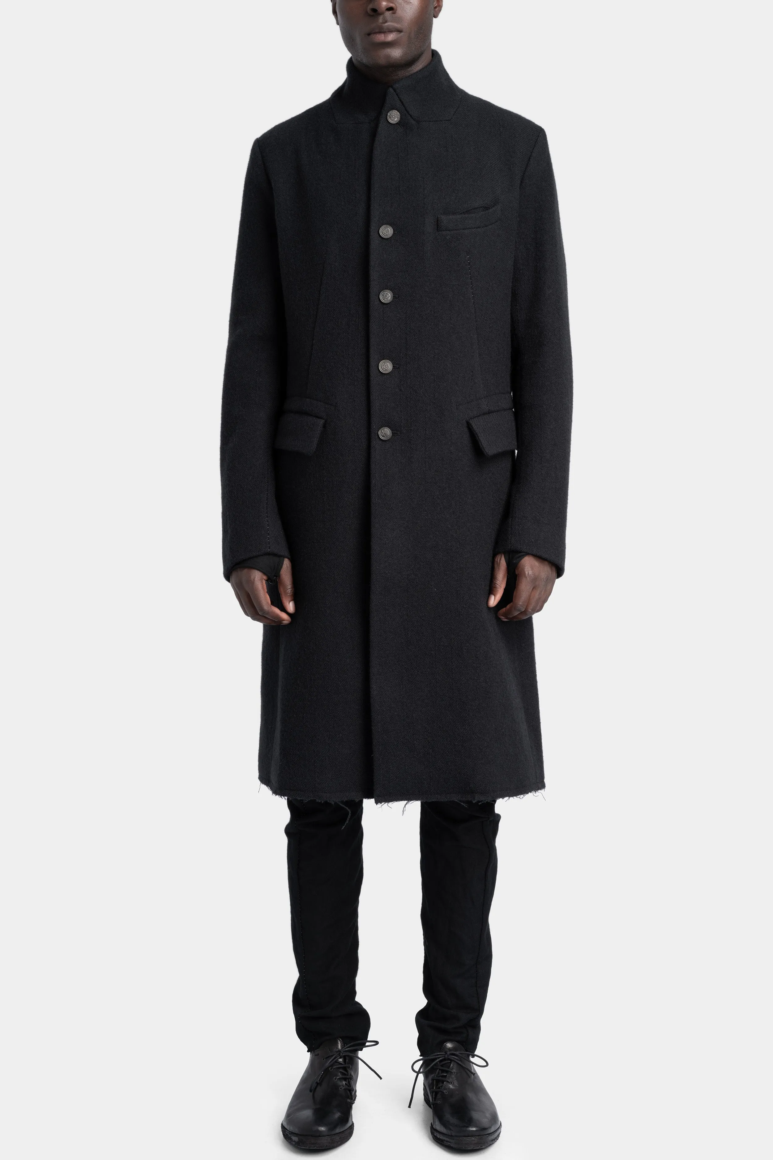 Buttoned wool coat