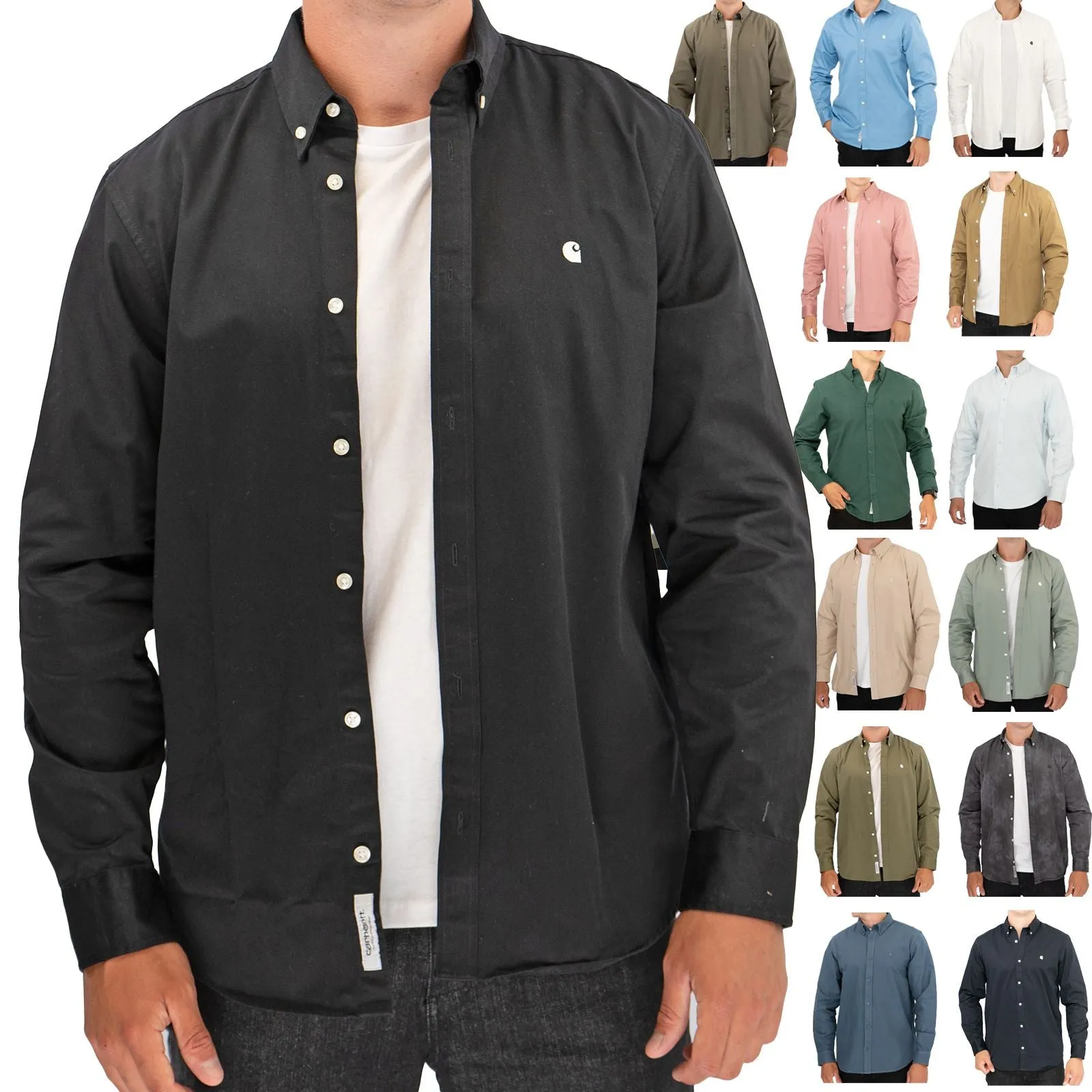 Carhartt WIP Mens Shirt Long Sleeve Madison Charcoal