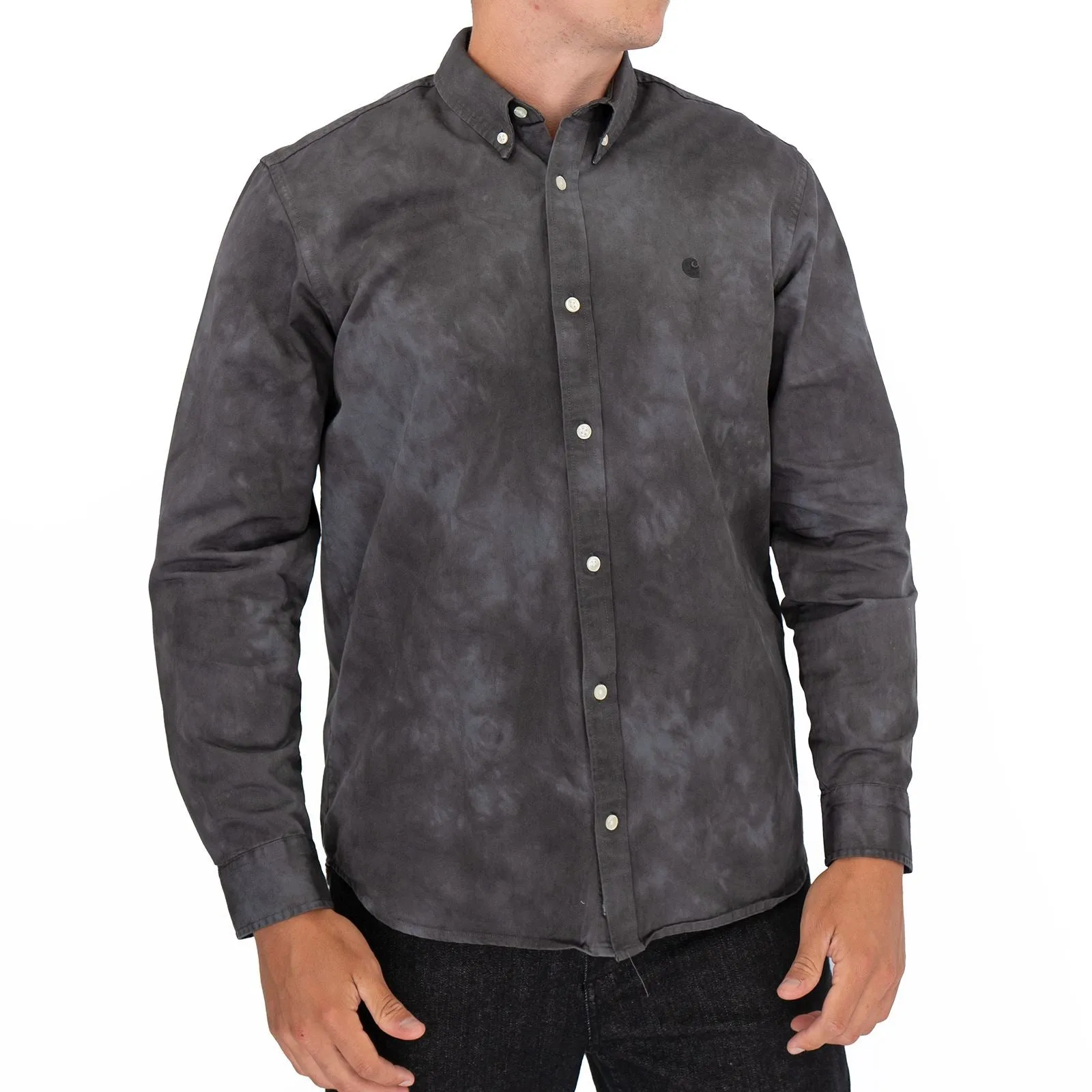 Carhartt WIP Mens Shirt Long Sleeve Madison Charcoal
