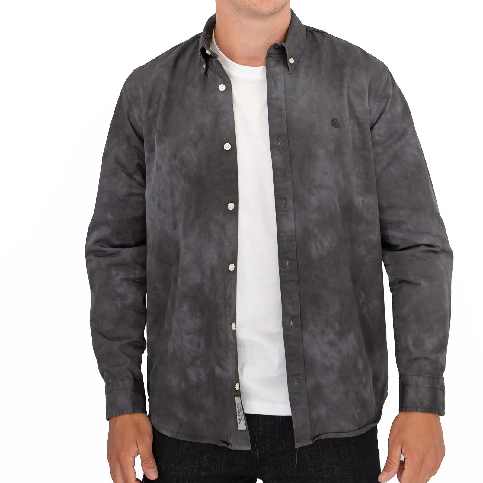 Carhartt WIP Mens Shirt Long Sleeve Madison Charcoal