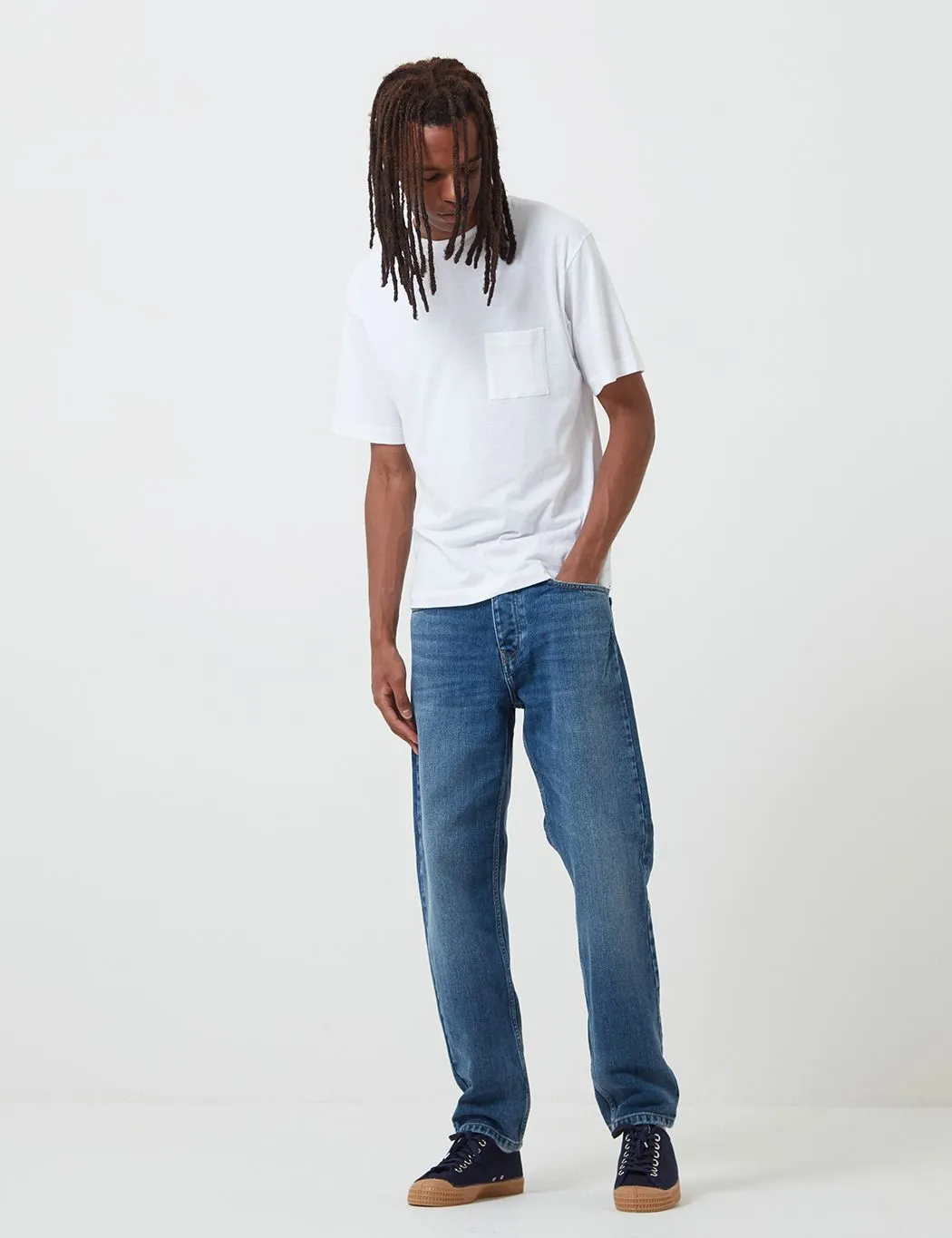 Carhartt-WIP Newel Denim Pant (Relaxed Tapered) - Blue, Mid Worn Wash