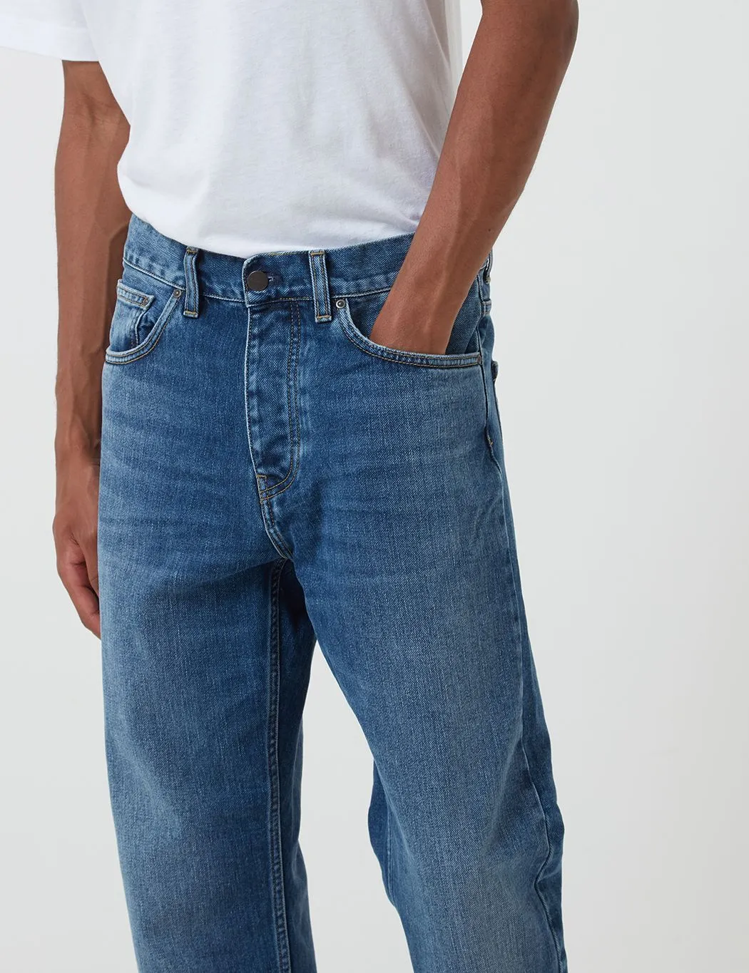 Carhartt-WIP Newel Denim Pant (Relaxed Tapered) - Blue, Mid Worn Wash