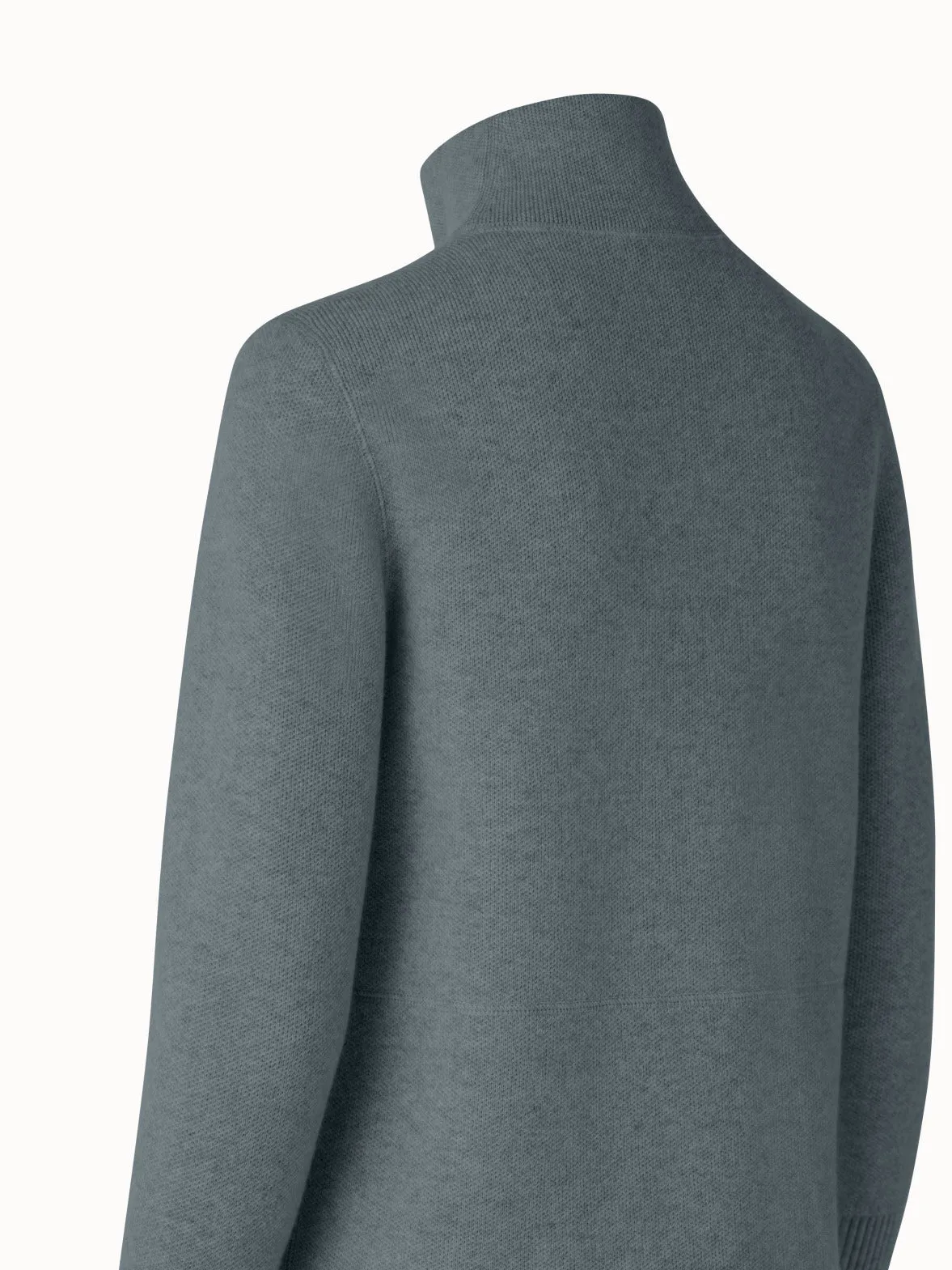 Cashmere Silk Knit Zip Cardigan