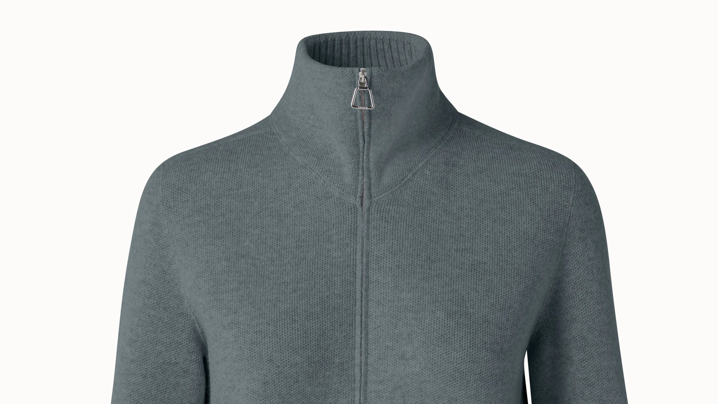 Cashmere Silk Knit Zip Cardigan