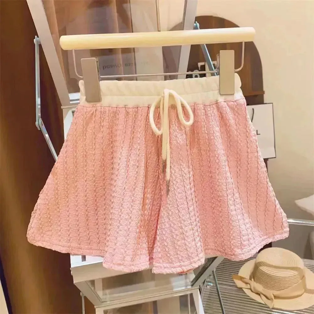 Casual Summer Girls' Suit Shorts Polo Two-piece Set