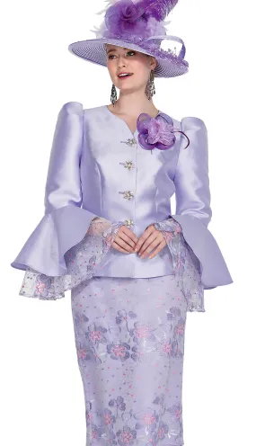 Champagne Italy Church Suit 6021-Lilac
