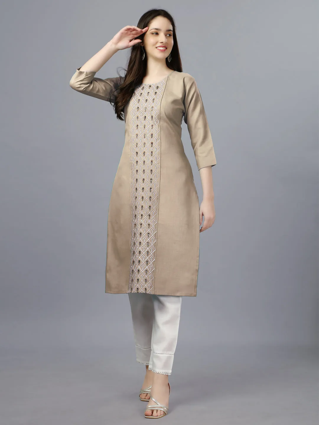 Chiku Heavy Cotton Magic Slub With Casual Embroidery Kurti