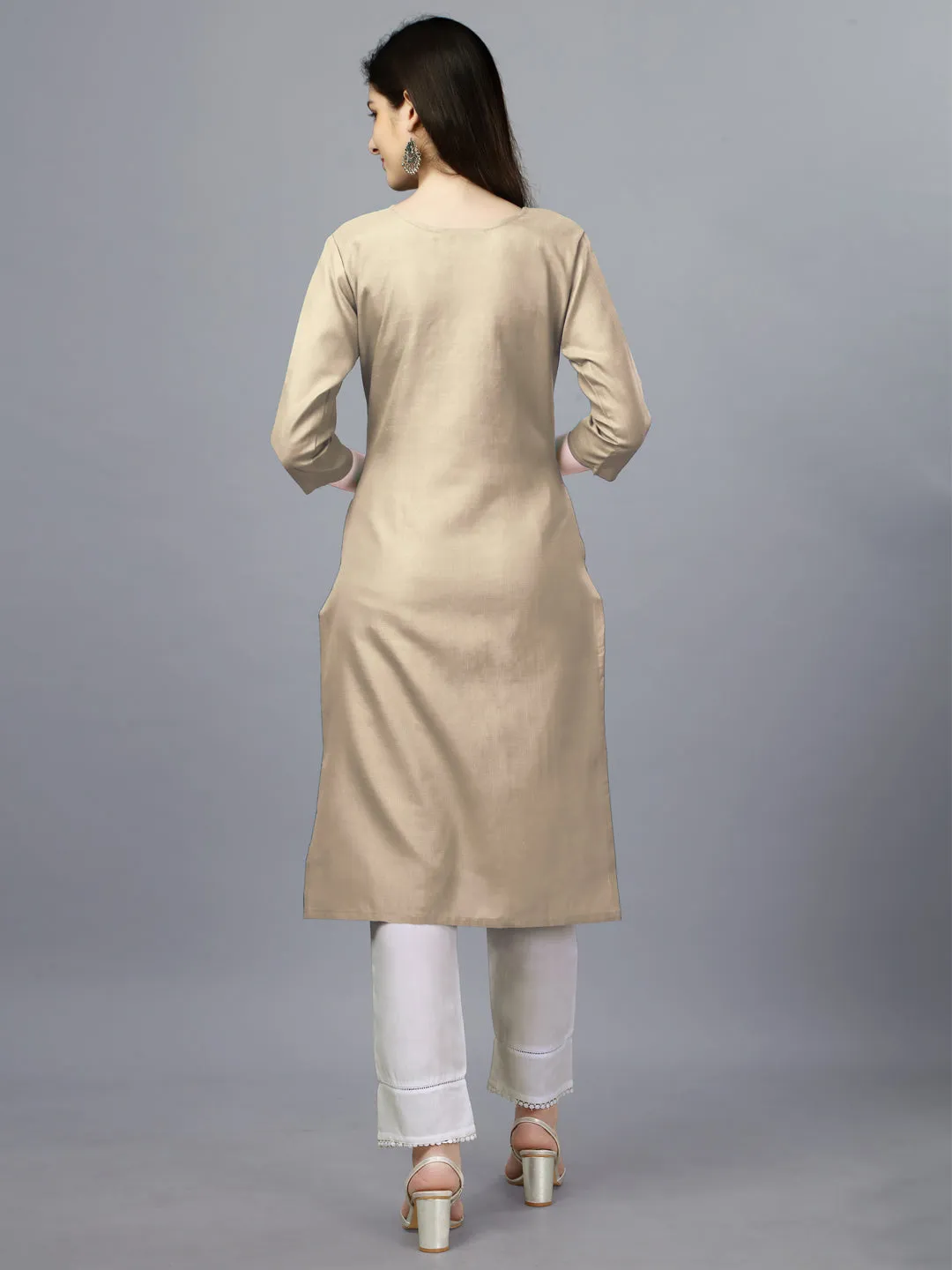Chiku Heavy Cotton Magic Slub With Casual Embroidery Kurti