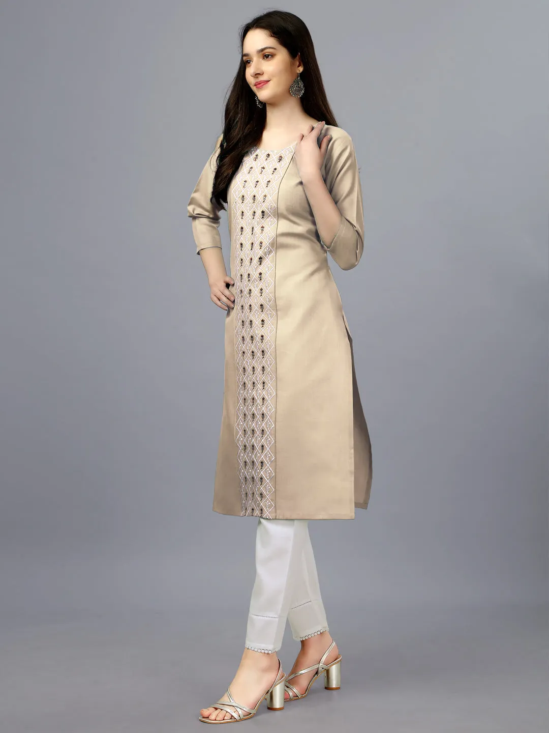 Chiku Heavy Cotton Magic Slub With Casual Embroidery Kurti