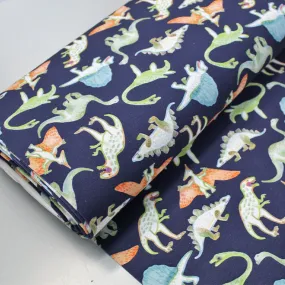 Children's Cotton Elastane Jersey - Navy - Dino