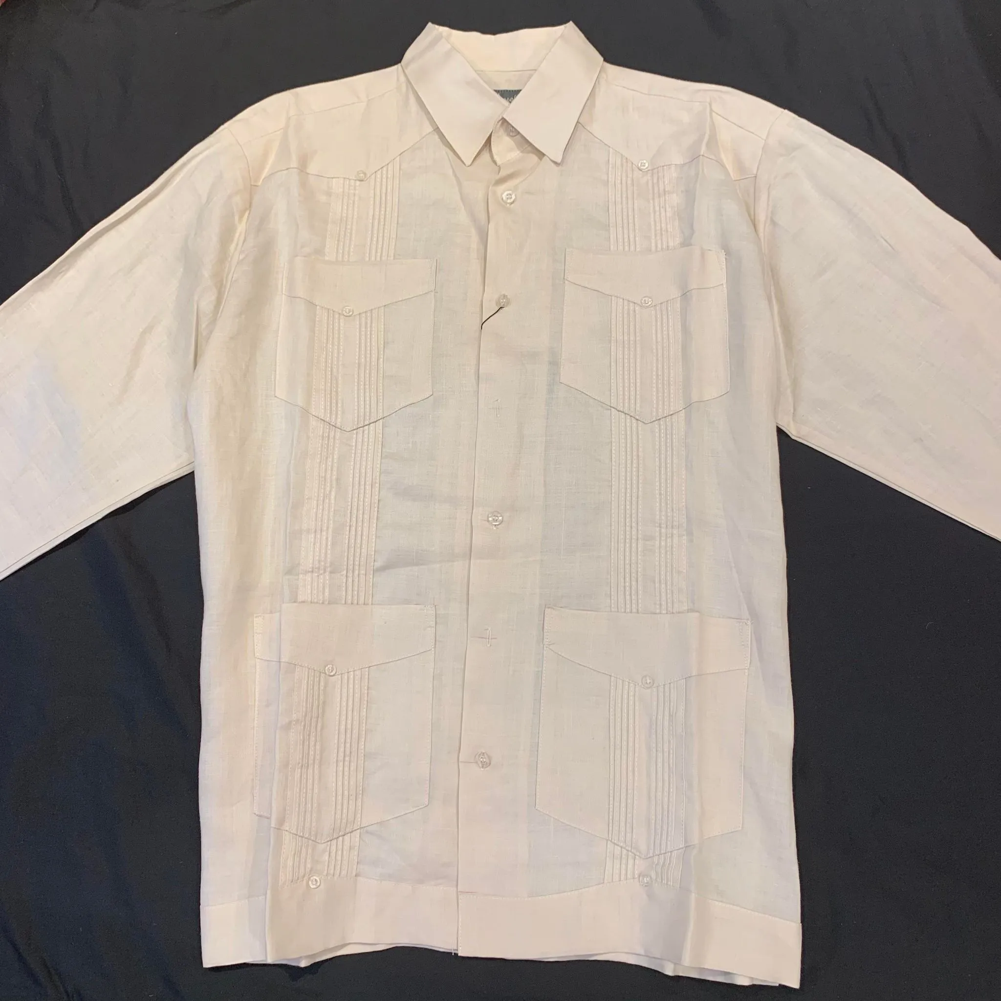 Cielo Men's  Natural Linen  Button Up Long Sleeve Shirt