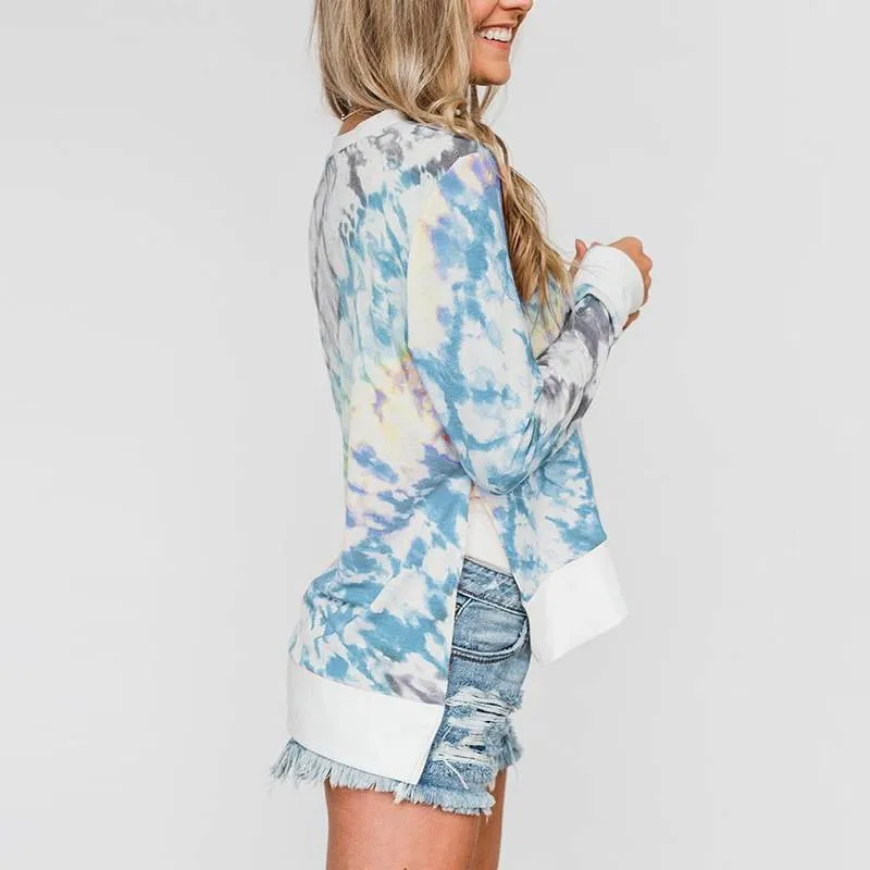 Color Tie Dyed Long Sleeved Shirt - M-3XL - 4 Colors