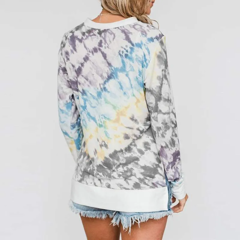 Color Tie Dyed Long Sleeved Shirt - M-3XL - 4 Colors