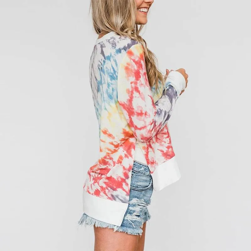 Color Tie Dyed Long Sleeved Shirt - M-3XL - 4 Colors