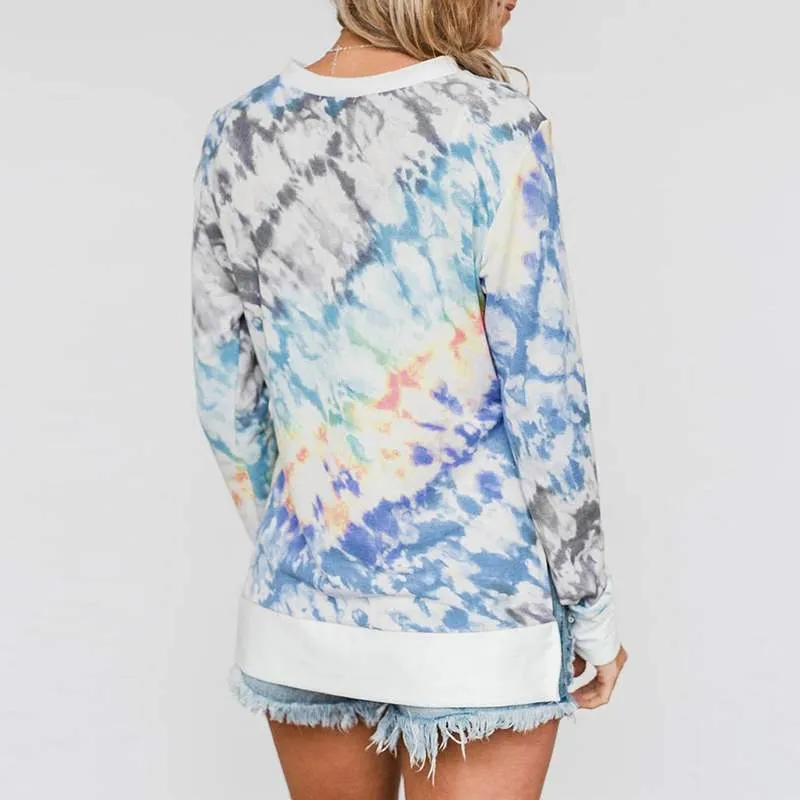 Color Tie Dyed Long Sleeved Shirt - M-3XL - 4 Colors