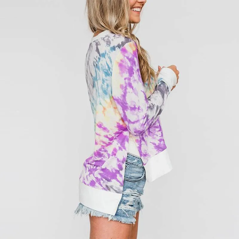 Color Tie Dyed Long Sleeved Shirt - M-3XL - 4 Colors
