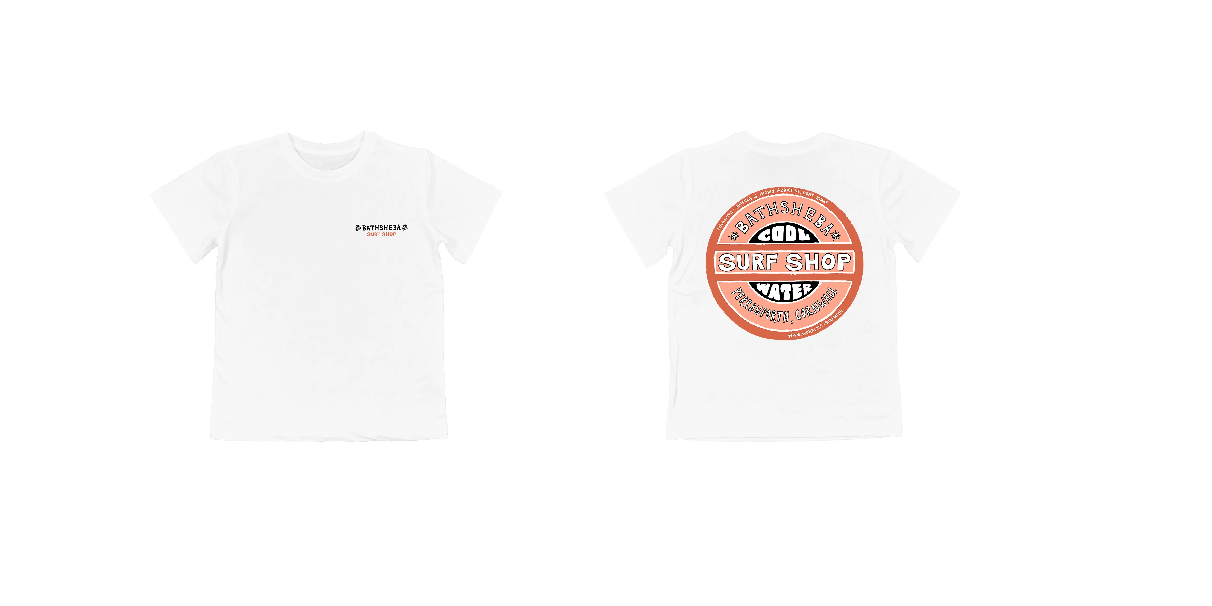 Cool Water Kid's T-Shirt - White (Orange Logo)