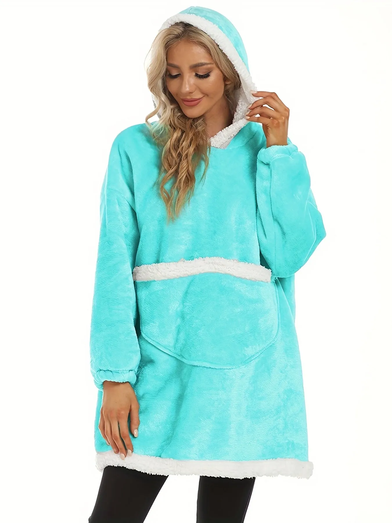 Cozy Long Sleeve Flannel Hooded Lounge Robe - Soft, Warm, and Plush Womens Loungewear with Deep Pockets for Relaxation - Perfect for Cold Winter Nights, Sleepwear, and Home Wear