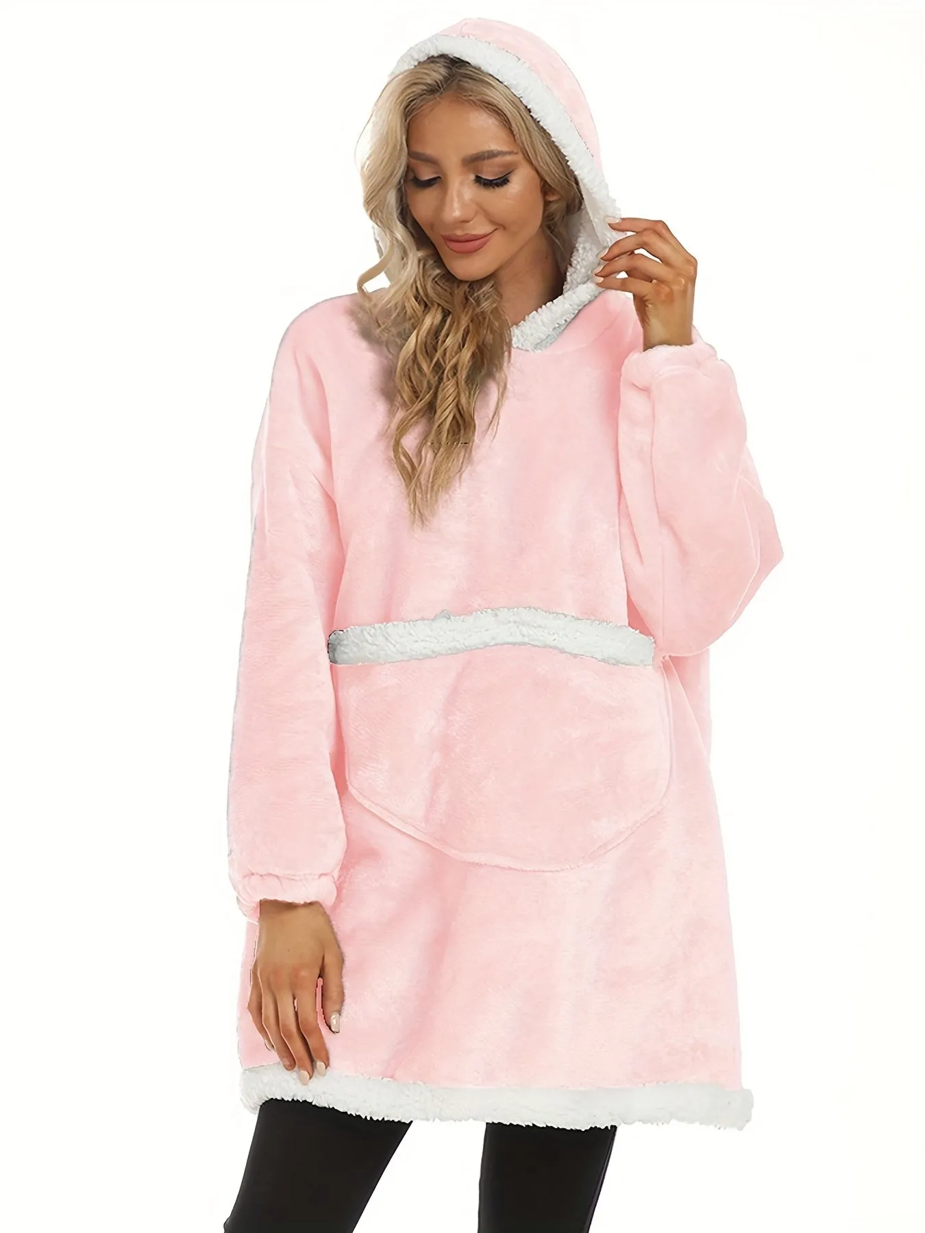 Cozy Long Sleeve Flannel Hooded Lounge Robe - Soft, Warm, and Plush Womens Loungewear with Deep Pockets for Relaxation - Perfect for Cold Winter Nights, Sleepwear, and Home Wear