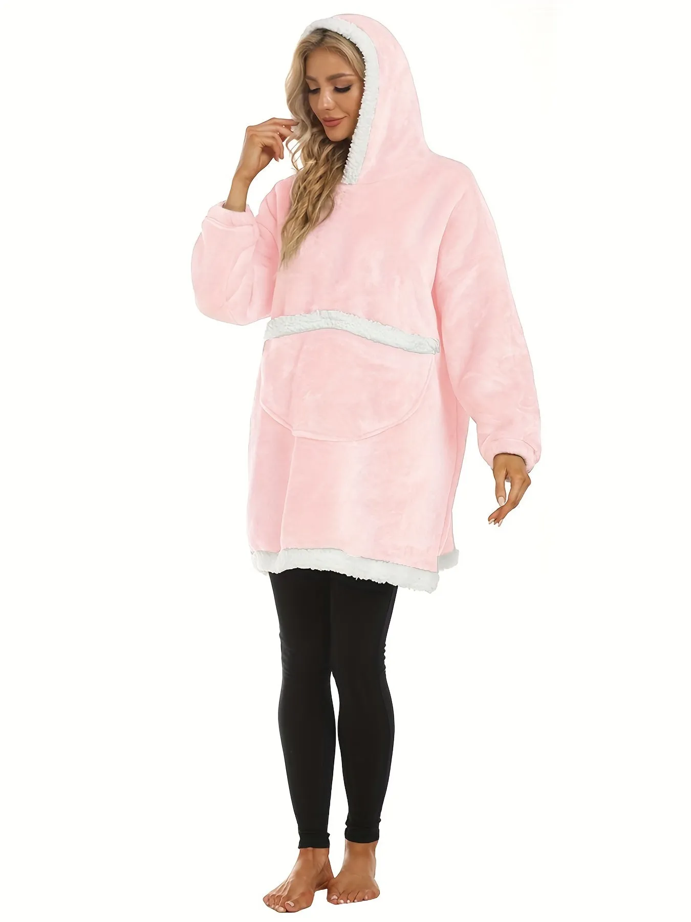 Cozy Long Sleeve Flannel Hooded Lounge Robe - Soft, Warm, and Plush Womens Loungewear with Deep Pockets for Relaxation - Perfect for Cold Winter Nights, Sleepwear, and Home Wear