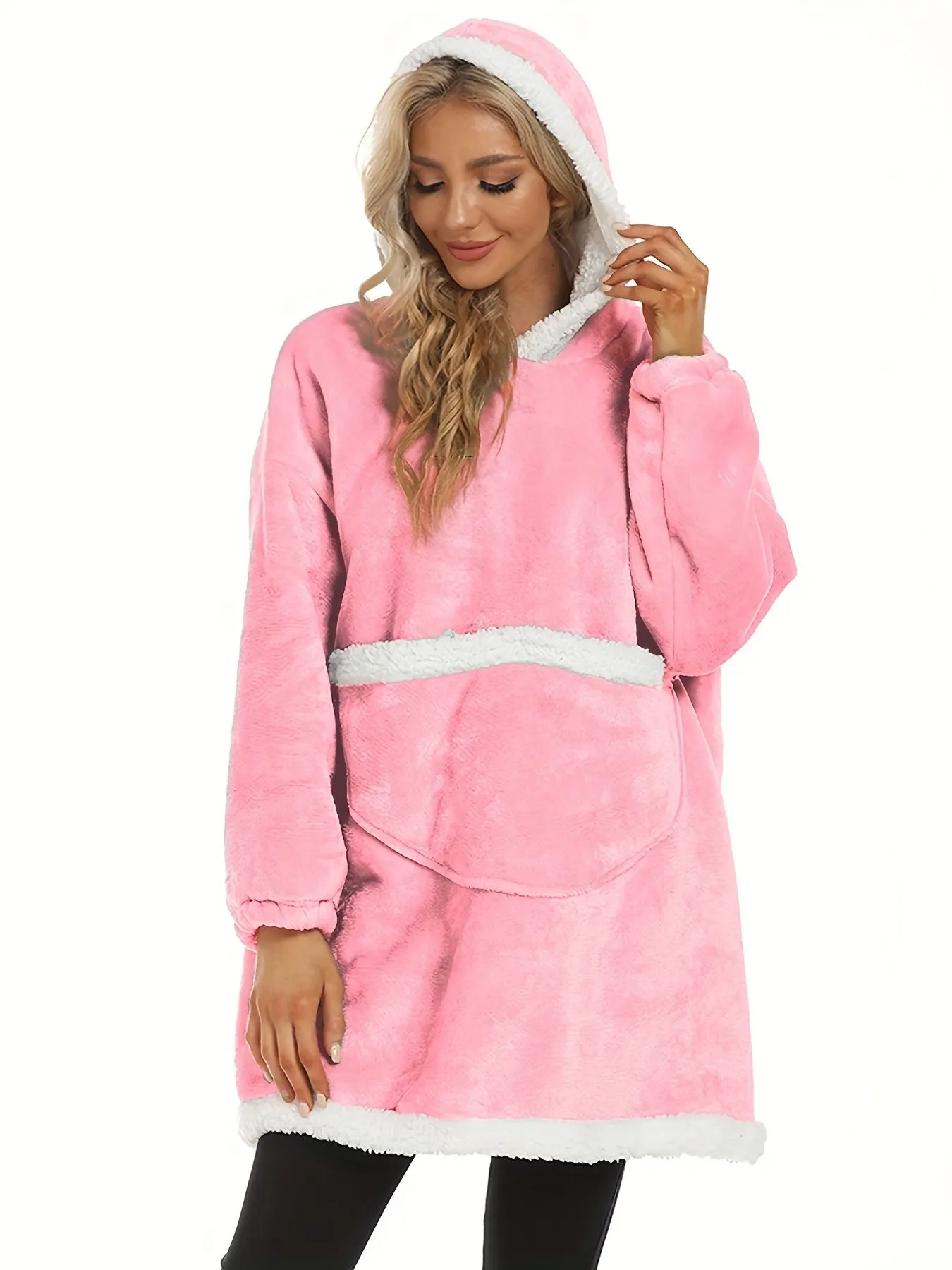 Cozy Long Sleeve Flannel Hooded Lounge Robe - Soft, Warm, and Plush Womens Loungewear with Deep Pockets for Relaxation - Perfect for Cold Winter Nights, Sleepwear, and Home Wear