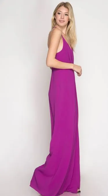 Criss Cross Sleeveless Slit Leg Jumpsuit