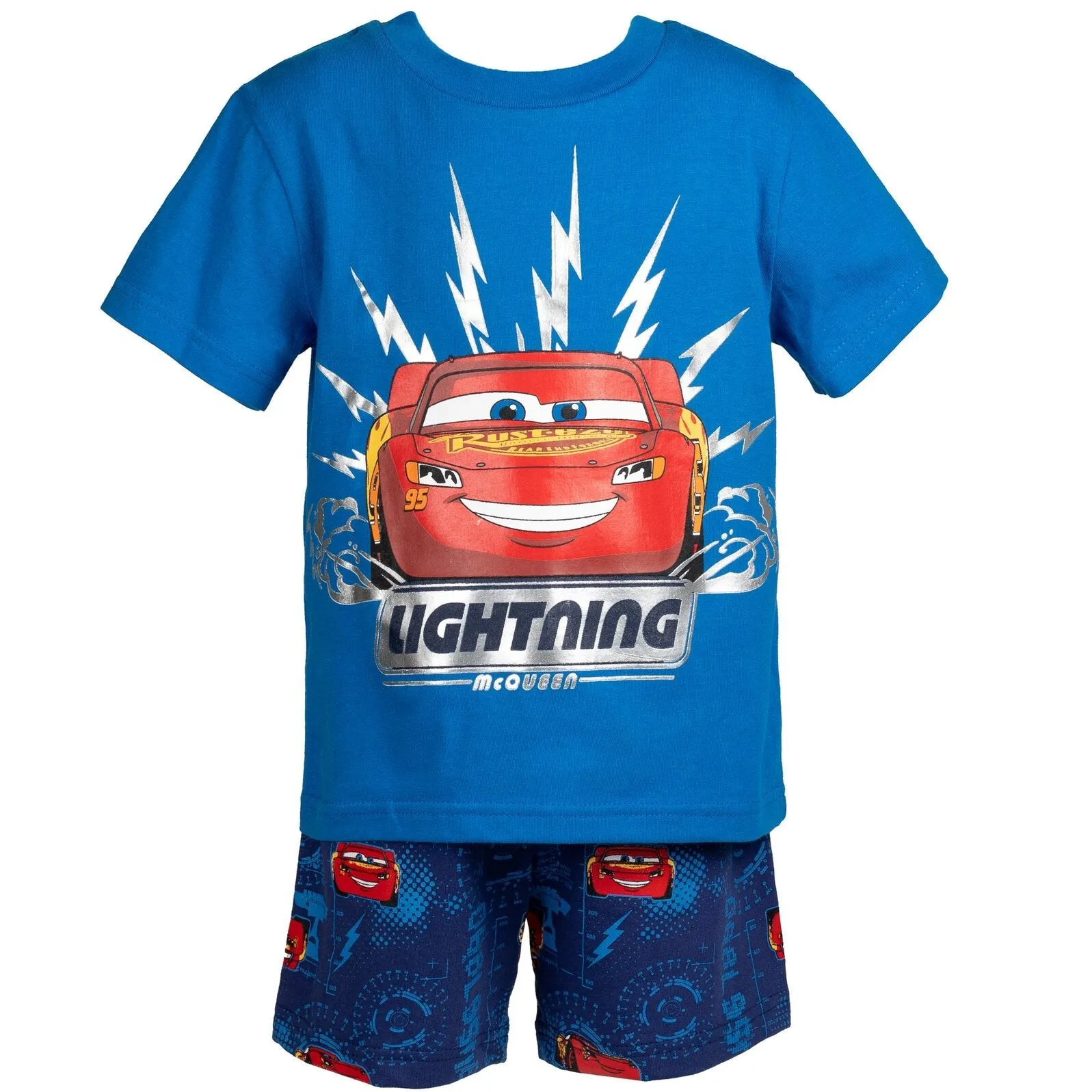 Disney Cars Lightning McQueen T-Shirt and French Terry Shorts Outfit Set