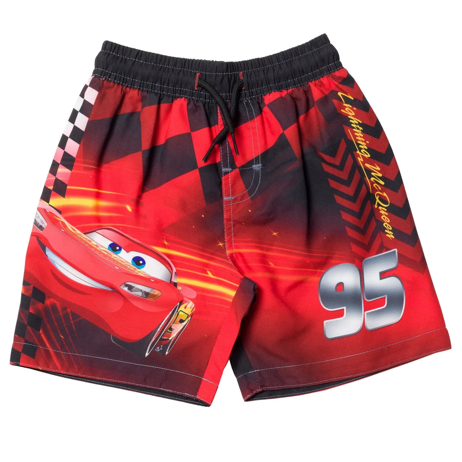 Disney Cars Lightning McQueen UPF 50  Rash Guard Swim Trunks Outfit Set