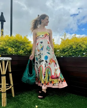 Fairy Print Strappy Swing Dress