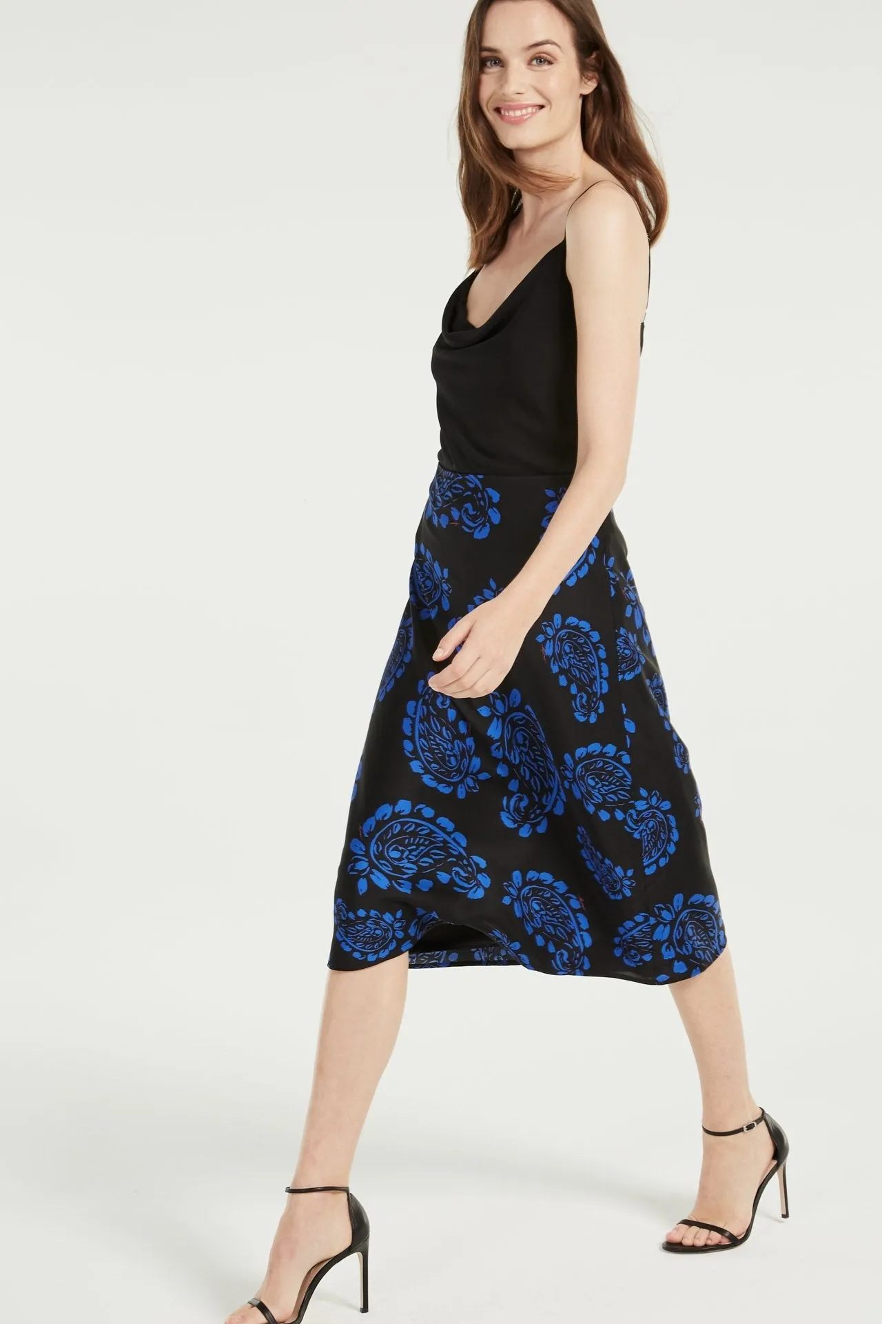 Fion Tossed Paisley Bias Skirt