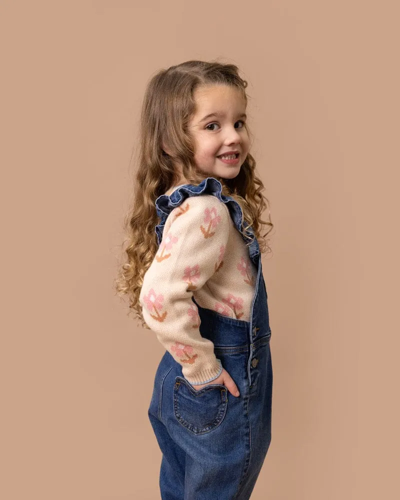 Fox & Finch - Girls Denim Heart Overalls