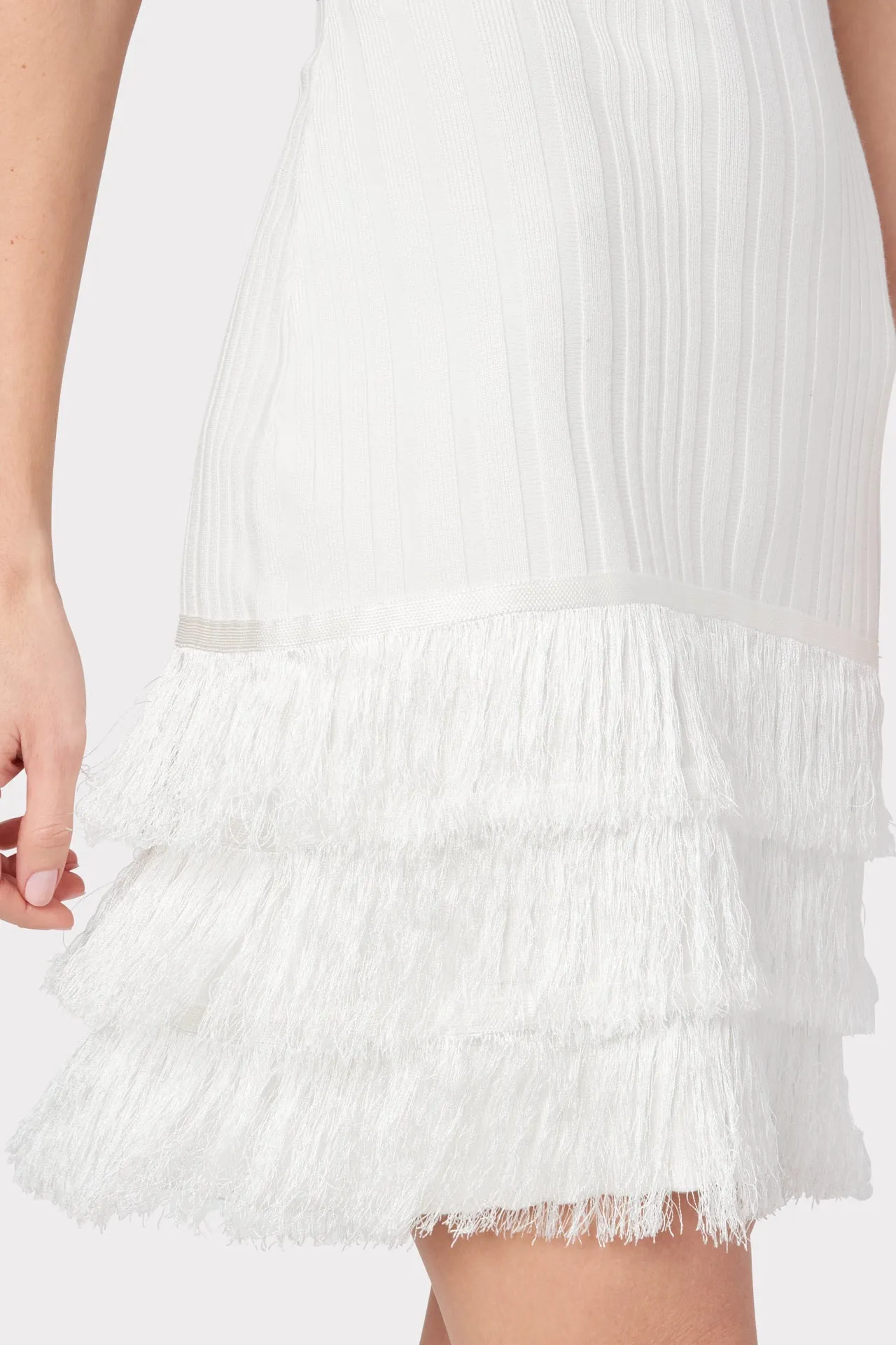 Fringe Sleeveless Fitted Dress
