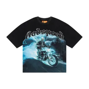 Godspeed - Mens Blue Flame Crew Neck T-Shirt