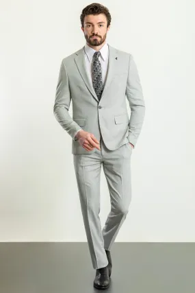 Gray Slim Fit Notch Lapel 2 Piece Suit for Men | GentWith