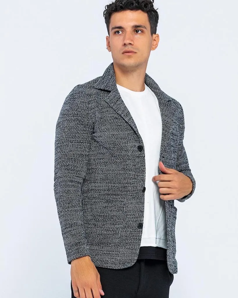 Grey Fitted Sport Jacket