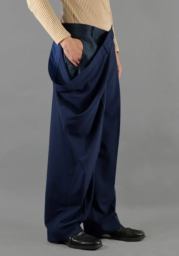 HED MAYNER HMP501-NVY OVER SIZE TROUSERS NAVY