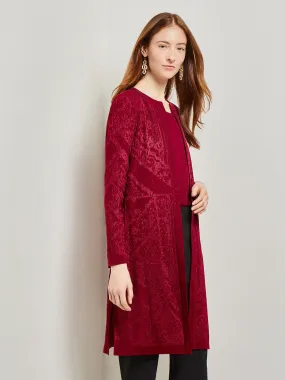 Jewel Neck Burnout Knit Jacket