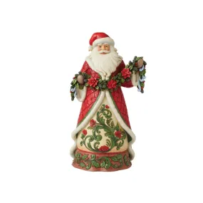 Jim Shore Santa with Poinsettia Garland