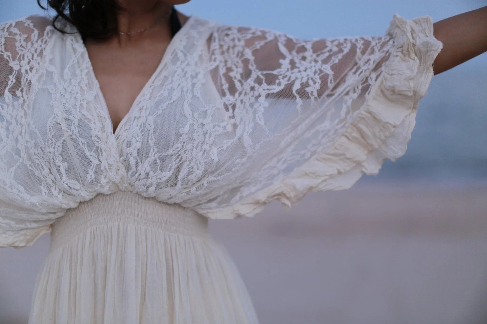 KAFTAN LACE COTTON DRESS LUNA