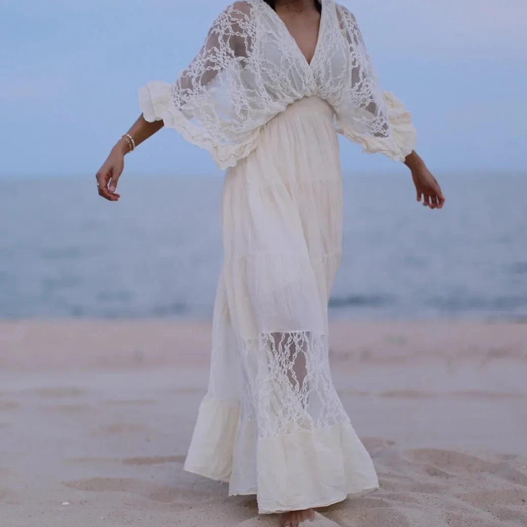 KAFTAN LACE COTTON DRESS LUNA