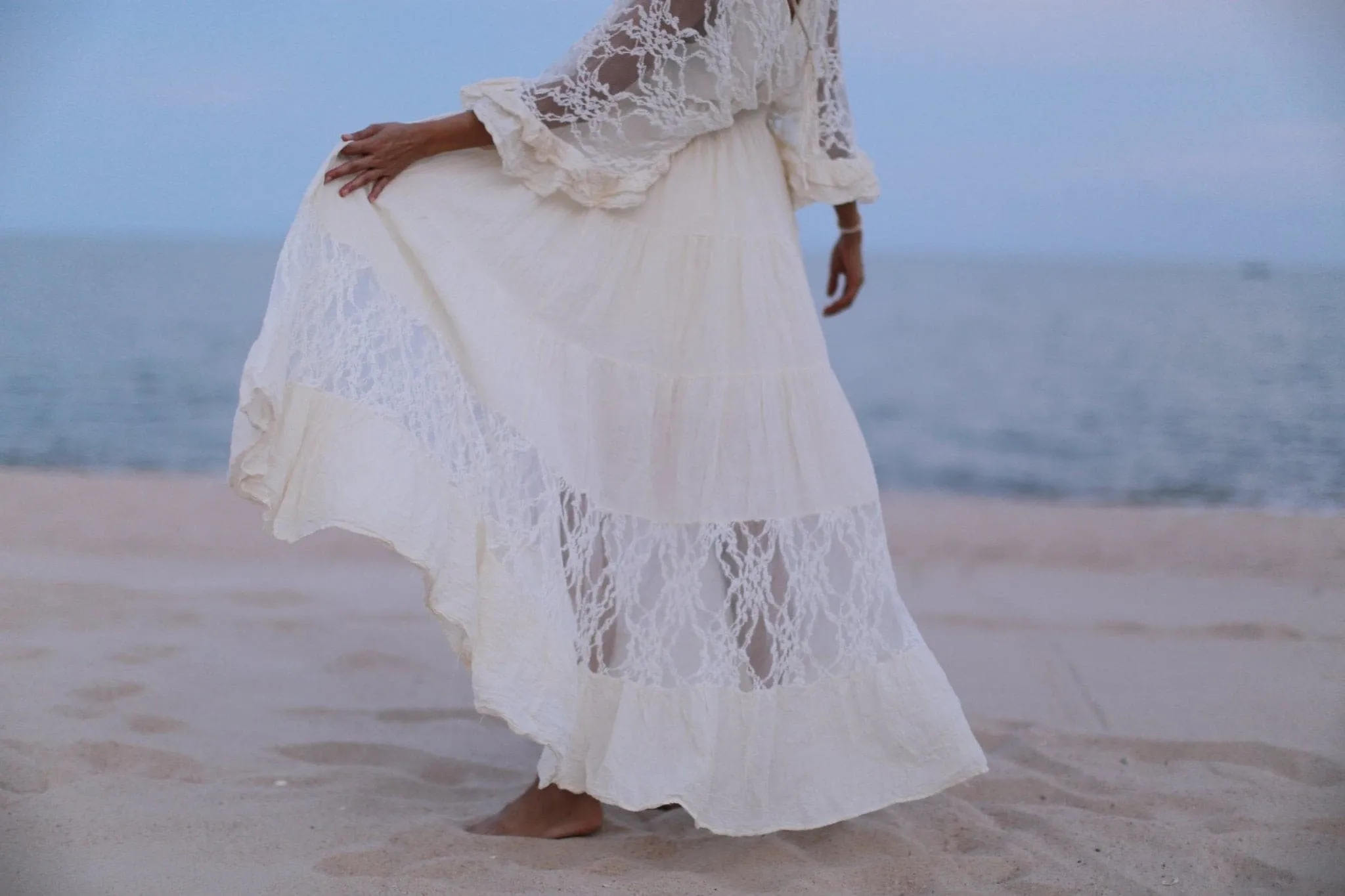 KAFTAN LACE COTTON DRESS LUNA