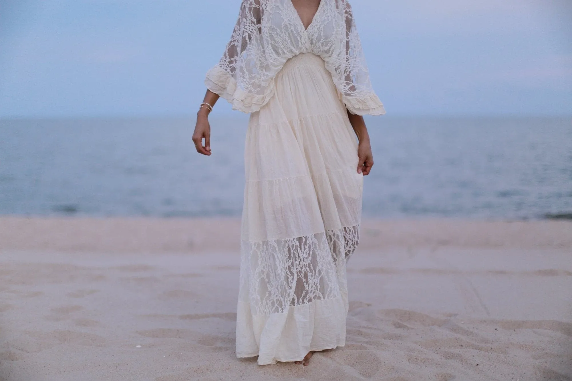 KAFTAN LACE COTTON DRESS LUNA