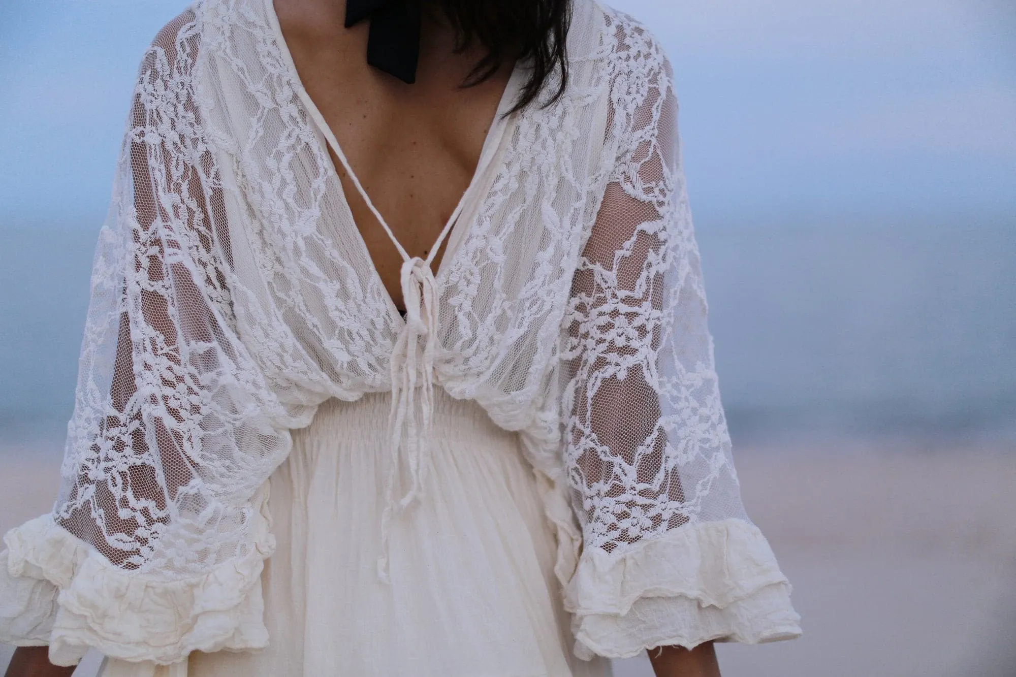KAFTAN LACE COTTON DRESS LUNA