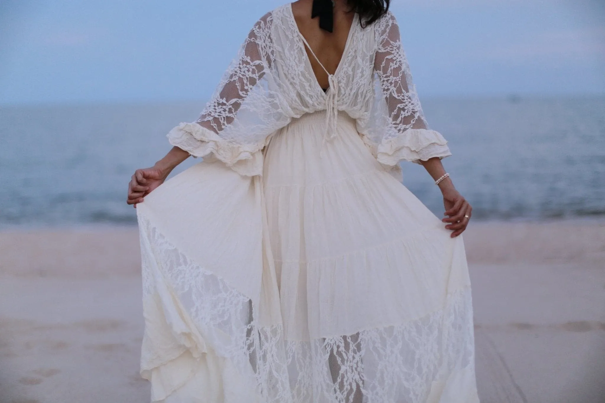 KAFTAN LACE COTTON DRESS LUNA